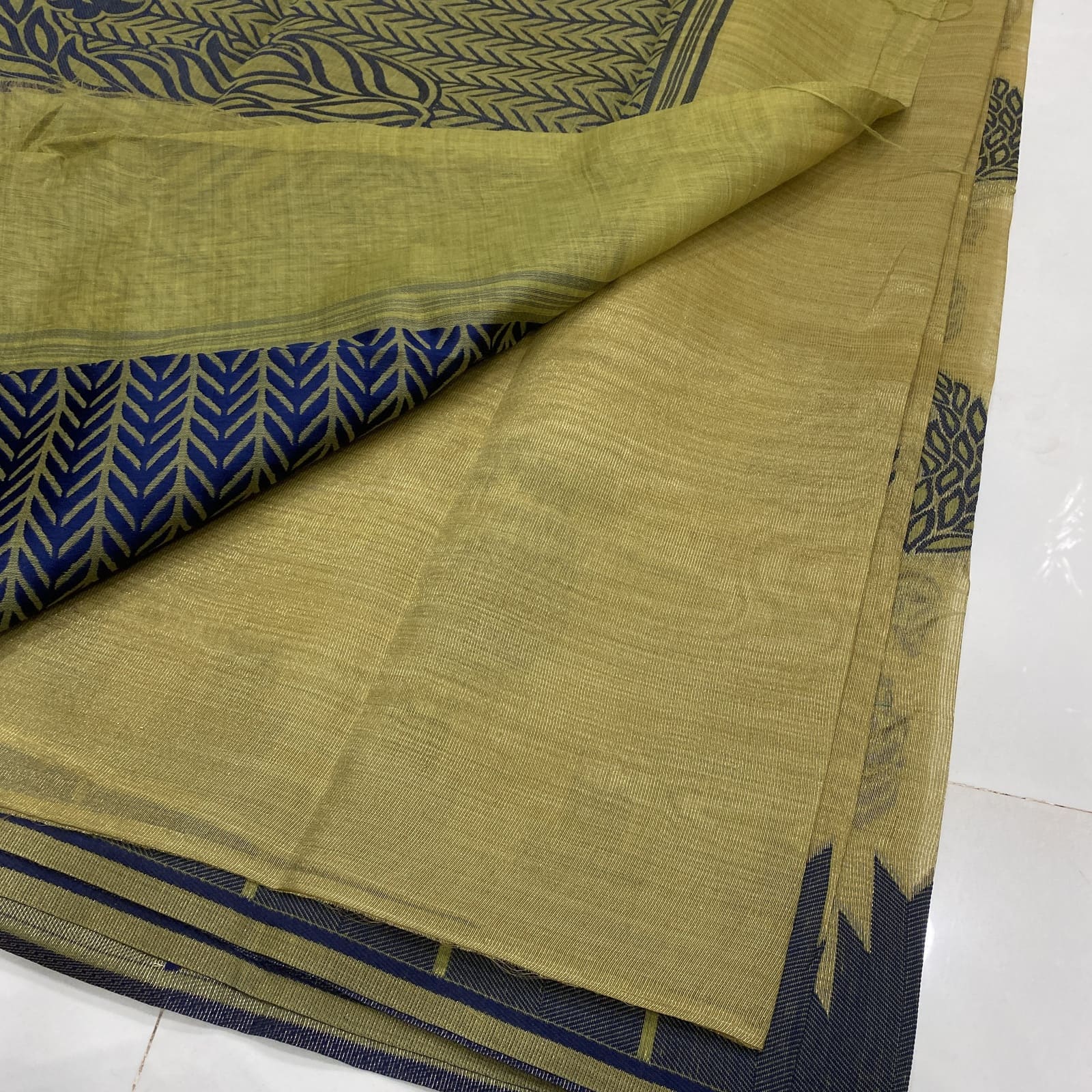 Yellow Kota Tissue Saree Matching Blouse
