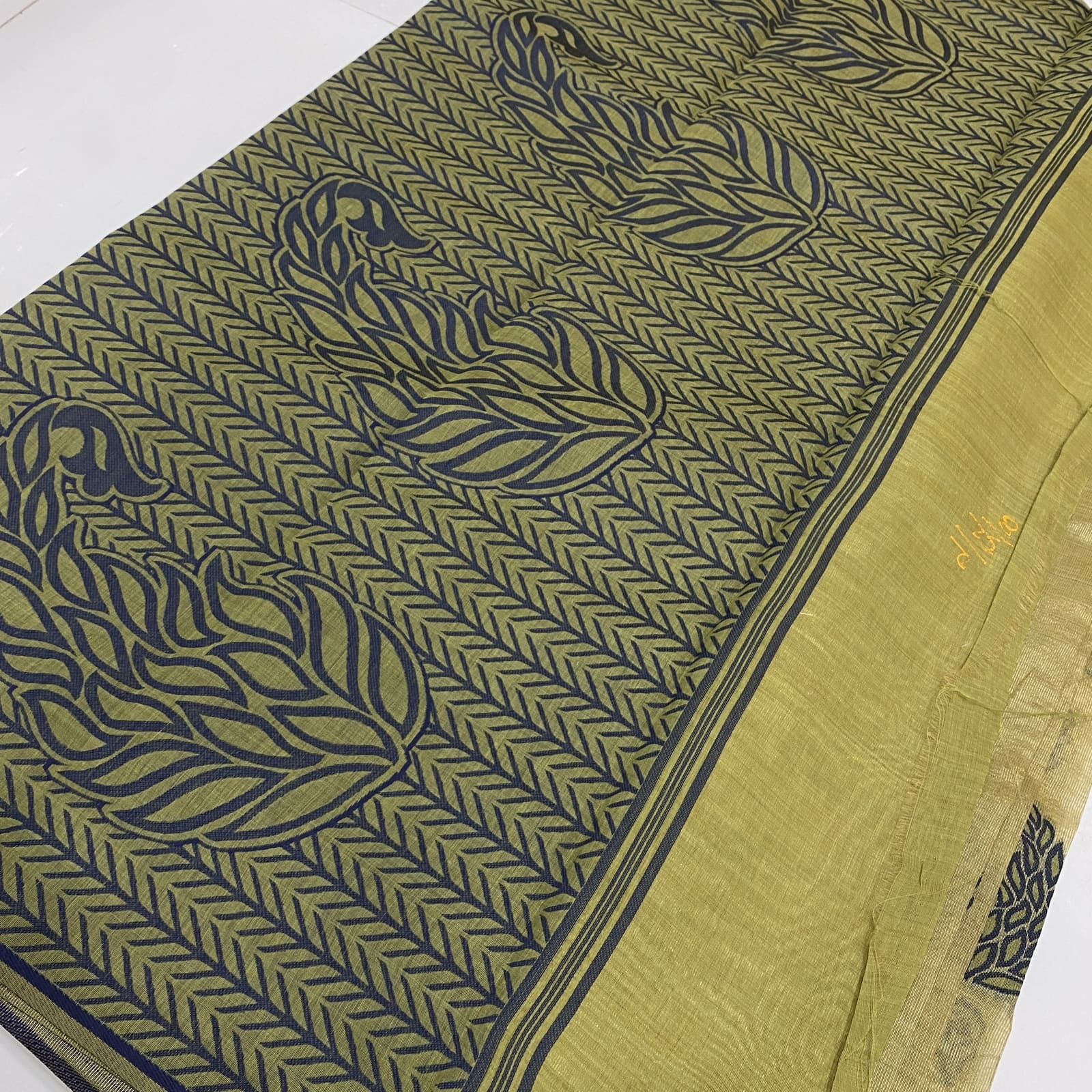 Yellow Kota Tissue Saree Woven Pallu