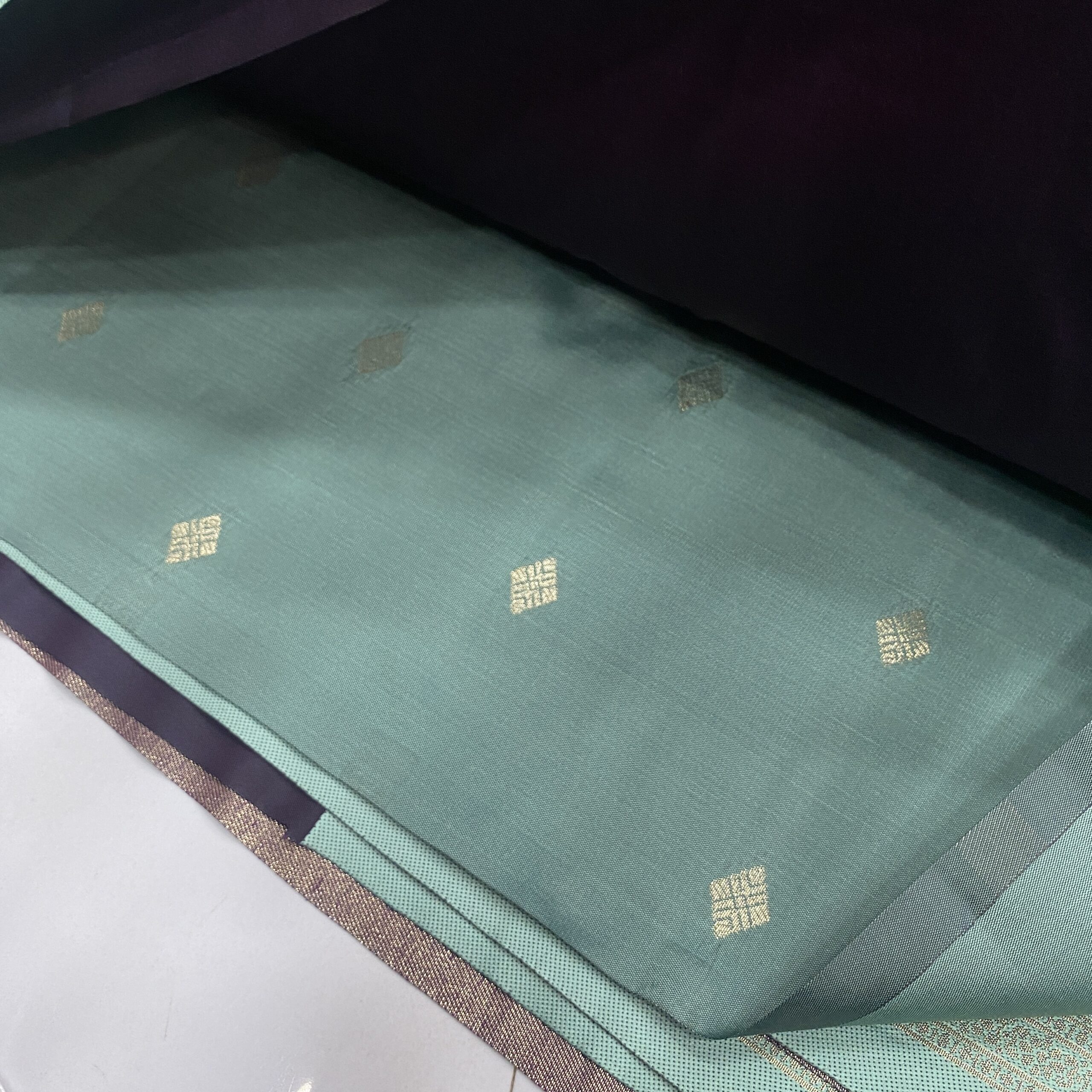 Matching contrast butta blouse for wine semi Kanchipuram silk saree
