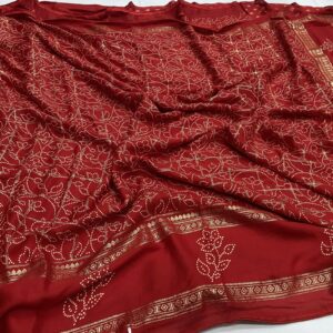 viscose-georgette-gold-foil-leaf-print-saree-pink-body